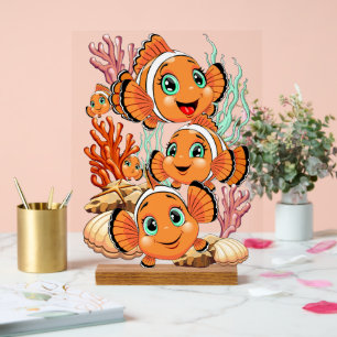 Clownvis Cartoon knuffelig Familie Onderwater Acryl Bord