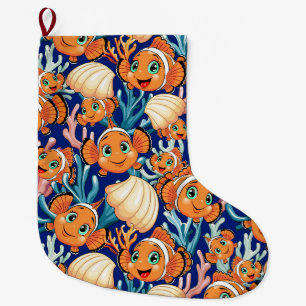 Clownvis Cartoon leuk Familie Onderwater Grote Kerstsok