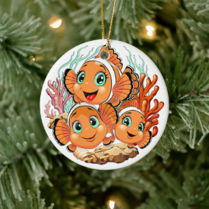 Clownvis Cartoon leuk Familie Onderwater Keramisch Ornament