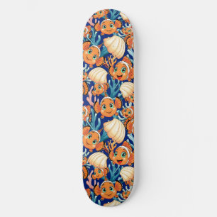 Clownvis Cartoon leuk Familie Onderwater Persoonlijk Skateboard