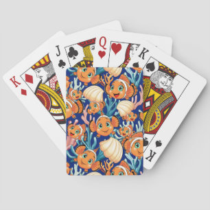 Clownvis Cartoon leuk Familie Onderwater Pokerkaarten