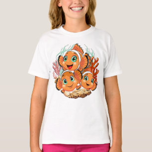 Clownvis Cartoon leuk Familie Onderwater T-shirt