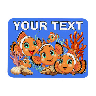 Clownvis Cartoon lief Familie Onderwater Magneet