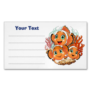 Clownvis Cartoon lief Familie Onderwater Magnetisch Visitekaartje