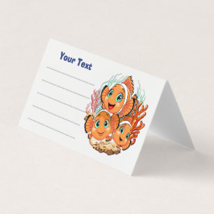 Clownvis Cartoon lief Familie Onderwater Visitekaartje