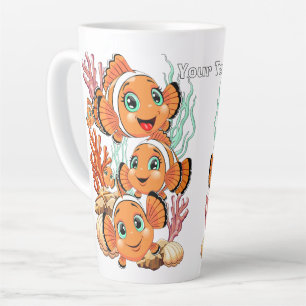 Clownvis Cartoon vrolijk Familie Onderwater Latte Mok