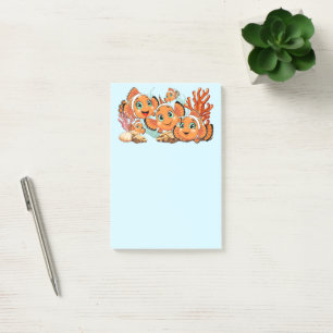 Clownvis Cartoon vrolijk Familie Onderwater Post-it® Notes