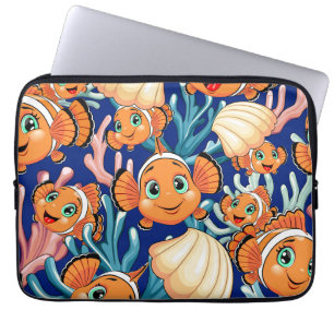 Clownvis Cartoonesk Cute Familie Onderwater Laptop Sleeve
