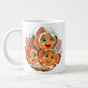 Clownvis Cartoontje schattig Familie Onderwater Grote Koffiekop