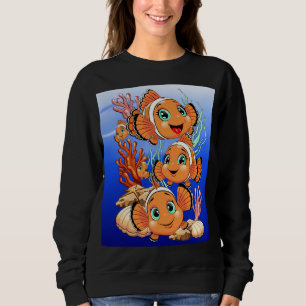 Clownvis Cartoontje schattig Familie Onderwater Trui