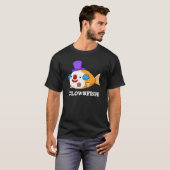 Clownvis Grappig Dier Vis Punt Donkere BG T-shirt (Voorkant volledig)