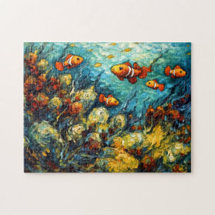 Clownvis in Draaikolk Koraalrif Schilderij Legpuzzel