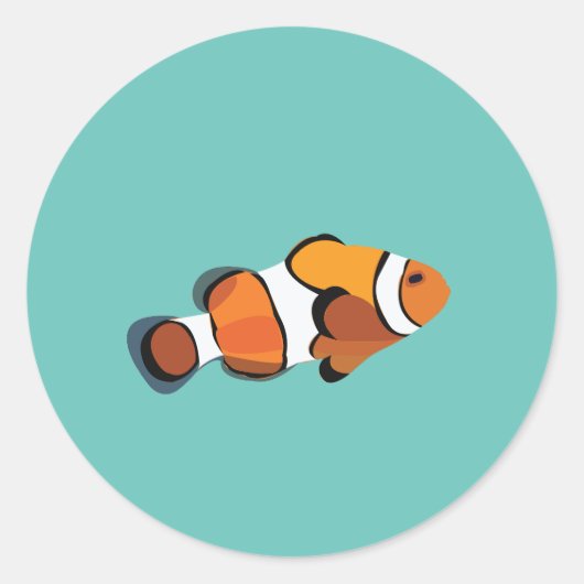 Clownvis Ronde Sticker (Voorkant)