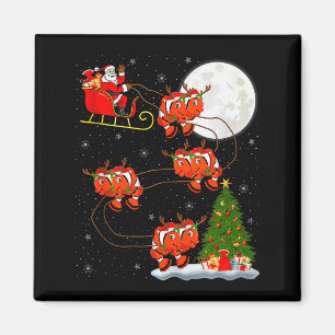 Clownvis Santa slee van vliegen grappig magisch ke Magneet