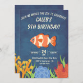 Clownvis Verjaardagsuitnodiging Kaart (Voorkant / Achterkant)