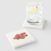 Clownvis Waterverf marmer Stone Onderzetter (Zijkant)