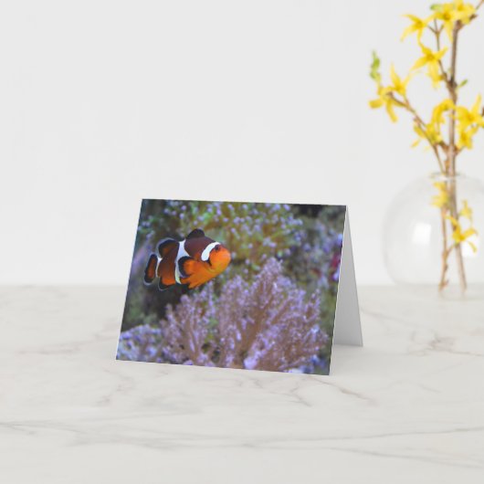 Clownviskoraal Zee Anemone Underwater Cute Photo Kaart (Gele Bloem)