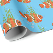 Clownvissen in bubbels en zeewier cadeaupapier (Rol Hoek)