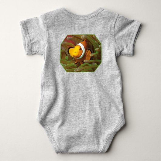 Clownvissen in groene anemoon. fotografisch ontwer romper (Achterkant)