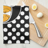 Clownvissen op zwarte en witte stippen theedoek (Quarter Fold)