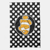 Clownvissen op zwarte en witte stippen theedoek (Verticaal)