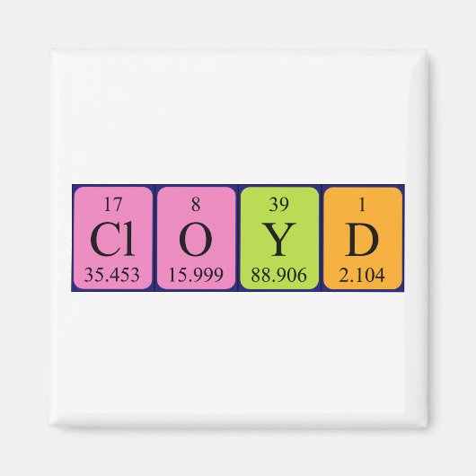Cloyd periodieke lijstnaam magnet (Voorkant)