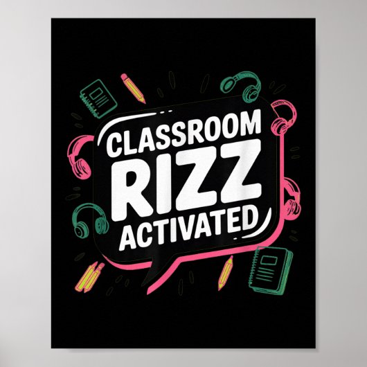 Clroom Rizz Activated, Gen Z Alpha, Back To School Poster (Voorkant)