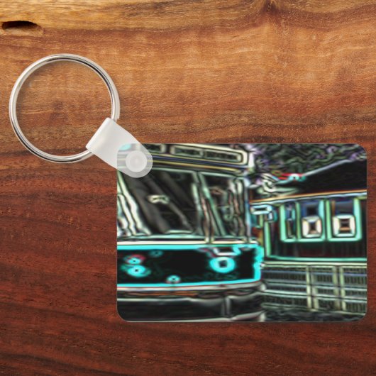 CLRV Neon bij stn 4cm x 5cm Aluminium Sleutelhange Sleutelhanger (Achterkant)