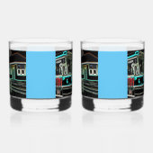 CLRV Neon bij stn Gedrukte Rots Glas Set van 2 (Links)
