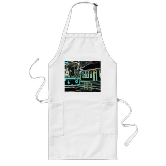 CLRV Neon bij stn Long White Schort (Voorkant)