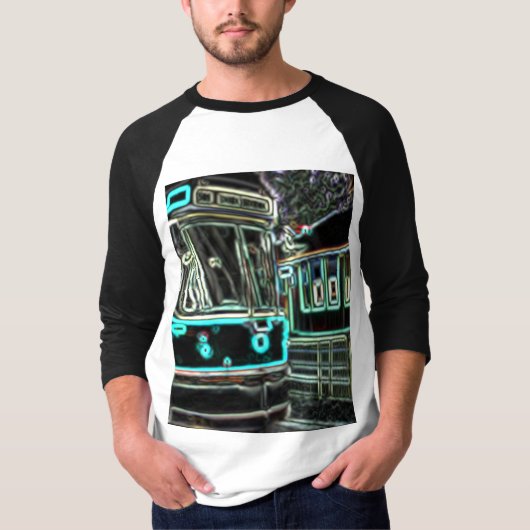 CLRV Neon bij stn Mannen 3/4 Sleeve Raglan T-Shirt (Voorkant)