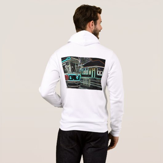 CLRV Neon bij stn Mannen Hoodie (Achterkant volledig)