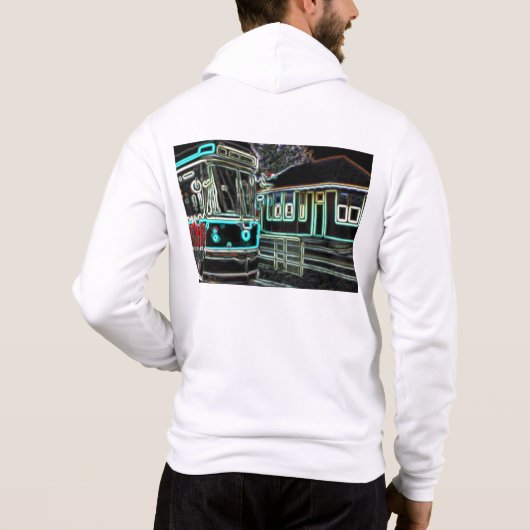 CLRV Neon bij stn Mannen Hoodie (Achterkant)