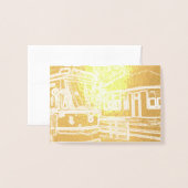 CLRV Neon bij stn Mini Horizontale Folie Gift Labe Kaarten (Voorkant met envelop)