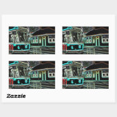 CLRV Neon bij stn Set van 4 Rechthoek Stickers (Vel)