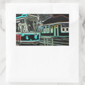 CLRV Neon bij stn Set van 4 Rechthoek Stickers (Tas)