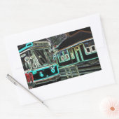 CLRV Neon bij stn Set van 4 Rechthoek Stickers (Envelop)