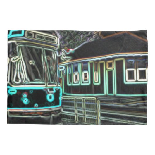 CLRV Neon bij stn Standaard Grootte Dubbele Kussen Kussensloop (Achterkant-Links)