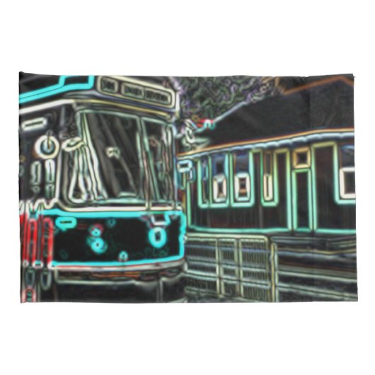 CLRV Neon bij stn Standaard Grootte Dubbele Kussen Kussensloop (Achterkant-Rechts)