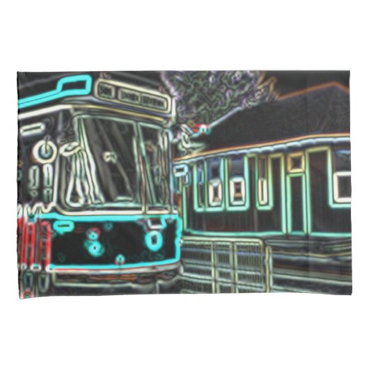 CLRV Neon bij stn Standaard Grootte Dubbele Kussen Kussensloop (Voorkant-Rechts)