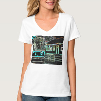 CLRV Neon bij stn Vrouwen V-Neck T-Shirt