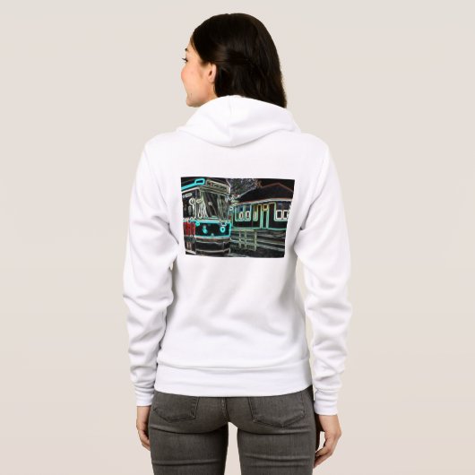 CLRV Neon bij stn Women's Full-Zip Hoodie (Achterkant volledig)