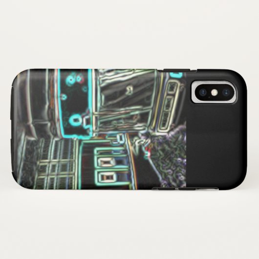 CLRV Neon op stn iPhone X Phone Case (Achterkant (horizontaal))