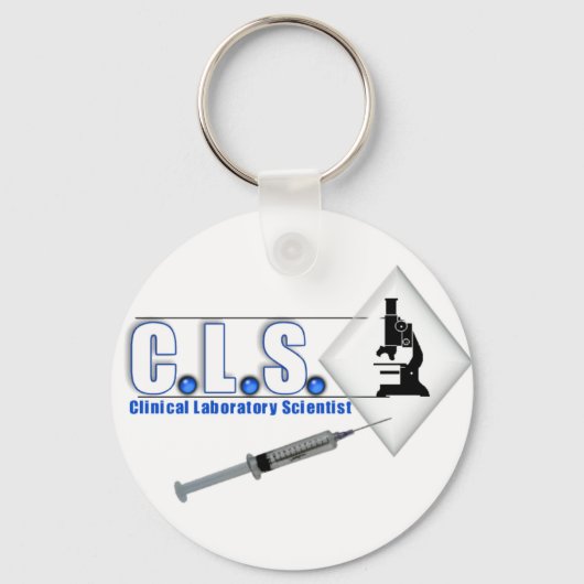 CLS BLUE LOGO W/ MICROSCOPE - LAB WETENSCHAPPELIJK SLEUTELHANGER (Voorkant)