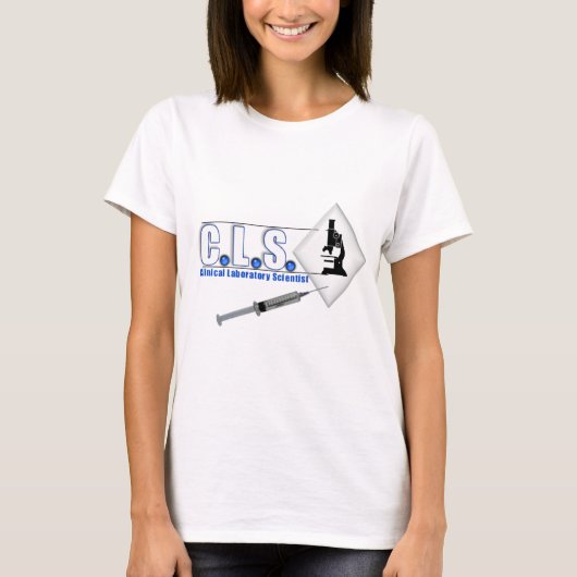 CLS BLUE LOGO W/ MICROSCOPE - LAB WETENSCHAPPELIJK T-SHIRT (Voorkant)