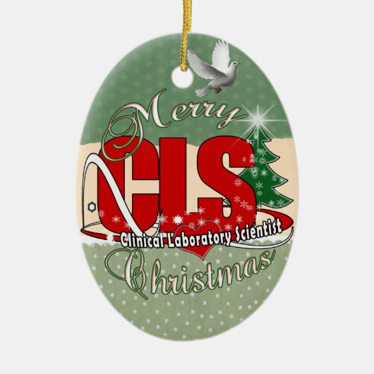 CLS CHRISTMAS Clinical Laboratory Scientist Keramisch Ornament (Voorkant)