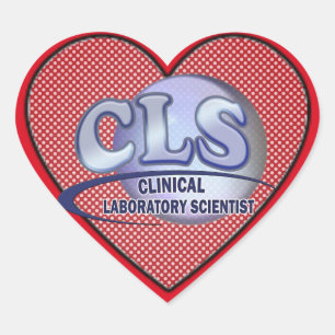 CLS FunBlue LOGO - KLINISCHE LABORATORIUMWETENSCHA Hart Sticker
