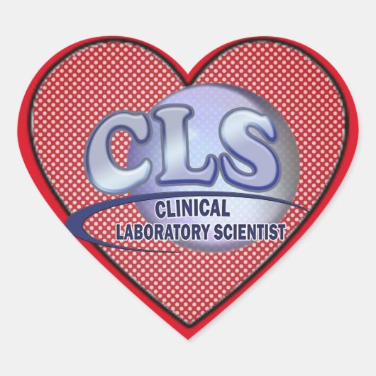 CLS FunBlue LOGO - KLINISCHE LABORATORIUMWETENSCHA Hart Sticker (Voorkant)