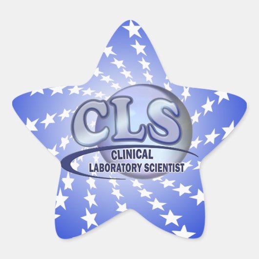 CLS FunBlue LOGO - KLINISCHE LABORATORIUMWETENSCHA Ster Sticker (Voorkant)
