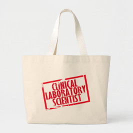 CLS RUBBER STAMPING KLINISCHE LABORATORIUMWETENSCH GROTE TOTE BAG